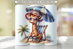 Cute Giraffe Relaxing Tumbler Wrap Sublimation Product Image 1