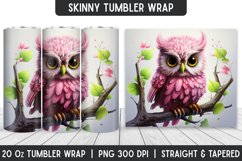 Cute Owl Tumbler Sublimation Wrap | | Sublimation Designs Product Image 1