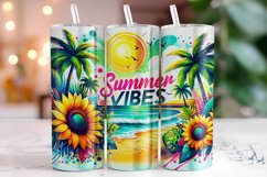 Summer Vibes 20oz Tumbler Wrap Sublimation Product Image 1