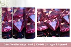 3D Metallic Heart Tumbler | Valentines Tumbler Sublimation Product Image 1