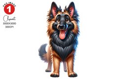 Funny Belgian Sheepdog Dog Clipart Sublimation PNG Design Product Image 1