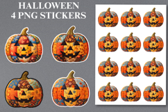 Halloween Pumpkine Stickers Png | Printable Product Image 1
