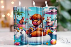 Highland Cow Tumbler Wrap, 20 oz Skinny Tumbler sublimation Product Image 1