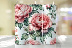 Peony Florals Tumbler Wrap Sublimation Design Product Image 1