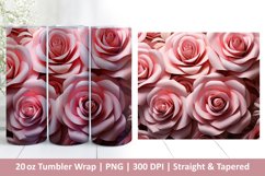 3D Paper Rose Tumbler | Valentines Tumbler | 3D Sublimation Product Image 1