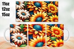 Flowers Mug Wrap Sublimation 11oz, 12oz, 15oz Product Image 1
