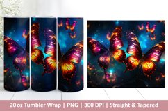 Colorful Butterflies Tumbler Wrap Sublimation Product Image 1