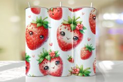 Cute Strawberry Tumbler Wrap Sublimation Design Product Image 1