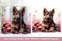 Cute Dog Tumbler Wrap | Valentines Tumbler | 3D Sublimation Product Image 1