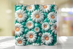 Cute Daisy Florals Tumbler Wrap Sublimation Design Product Image 1