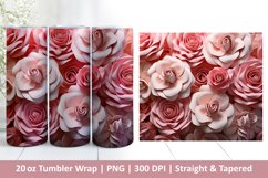 3D Paper Rose Tumbler | Valentines Tumbler | 3D Sublimation Product Image 1
