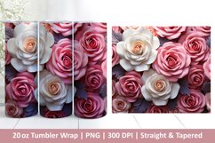 3D Paper Rose Tumbler | Valentines Tumbler | 3D Sublimation Product Image 1