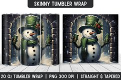 Snowman Tumbler Sublimation Wrap | | Sublimation Designs Product Image 1
