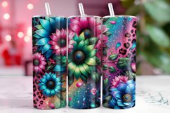 Glitter Sunflower 20oz Tumbler Wrap Sublimation Product Image 1