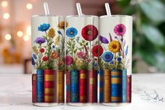 Florals Books 20oz Tumbler Wrap Sublimation Product Image 1