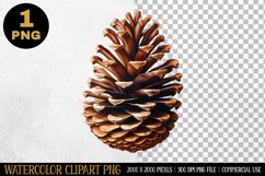 Pinecone Watercolor Clipart | Sublimation Designs | PNG Product Image 1