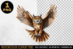 Owl Watercolor Clipart | Sublimation Designs | PNG Product Image 1