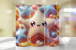 Cute Stars Tumbler Wrap Sublimation Design Product Image 1