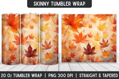 Fall Leaves Tumbler Sublimation Wrap | Tumbler | Sublimation Product Image 1