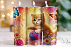 Cat 20oz Tumbler Wrap Sublimation Product Image 1