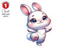 Funny Quirky Bunny Clipart, Animals Clipart Sublimation Product Image 1