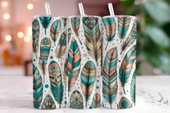 Boho Feathers 20oz Tumbler Wrap Sublimation Product Image 1