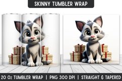 Cute Cat Tumbler Sublimation Wrap | Tumbler | Sublimation Product Image 1