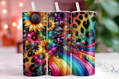 Sunflower Cheetah Pattern 20oz Tumbler Wrap Sublimation Product Image 1