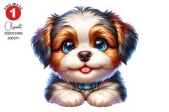 Funny Quirky Puppy Clipart, Animals Clipart Sublimation Product Image 1