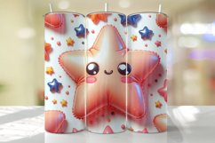 Cute Stars Tumbler Wrap Sublimation Design Product Image 1