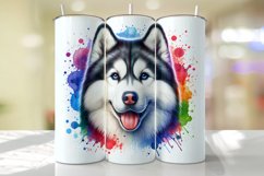 Siberian Husky Tumbler Wrap Sublimation Design Product Image 1