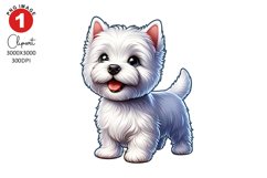 Funny West Highland White Terrier Dog Clipart Sublimation Product Image 1