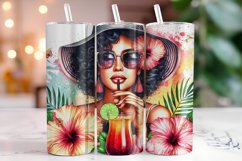 Summer Vibes Girl 20oz Tumbler Wrap Sublimation Product Image 1