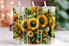 Sunflowers Glitter 20oz Tumbler Wrap Sublimation Product Image 1