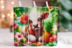 Cute Cow Tropicals 20oz Tumbler Wrap Sublimation Product Image 1