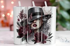 Girl with Flowers Tumbler Wrap Sublimation, 20oz Tumbler Product Image 1