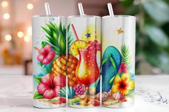 Summer Vibes Cocktail 20oz Tumbler Wrap Sublimation Product Image 1