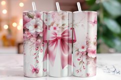 Flowers Bow 20oz Tumbler Wrap Sublimation Product Image 1