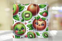 Cute kiwi Fruit Tumbler Wrap Sublimation Design Product Image 1