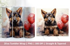 Cute Dog Tumbler Wrap | Valentines Tumbler | 3D Sublimation Product Image 1