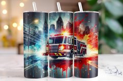 Fire Truck Tumbler Wrap | Sublimation | Tumblers Product Image 1