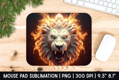 3D Lion Mousepad Sublimation Designs | Mouse Pad Designs Product Image 1