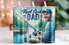 Reel Cool Dad Fathers Day 20oz Tumbler Wrap Sublimation Product Image 1
