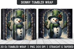 Snowman Tumbler Sublimation Wrap | | Sublimation Designs Product Image 1
