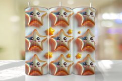 Cute Stars Tumbler Wrap Sublimation Design Product Image 1
