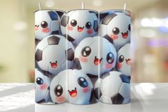 Cute Football Tumbler Wrap Sublimation Design Product Image 1