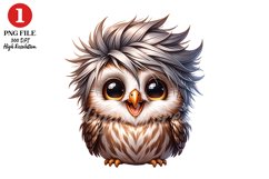 Cute Owl Clipart, Funny Owl Sublimation Design Product Image 1