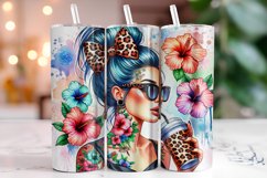 Summer Vibes Girl 20oz Tumbler Wrap Sublimation Product Image 1
