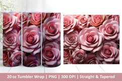 3D Paper Rose Tumbler | Valentines Tumbler | 3D Sublimation Product Image 1