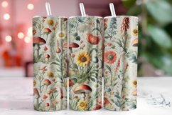 Flowers &amp; Mushroom 20oz Tumbler Wrap Sublimation Product Image 1